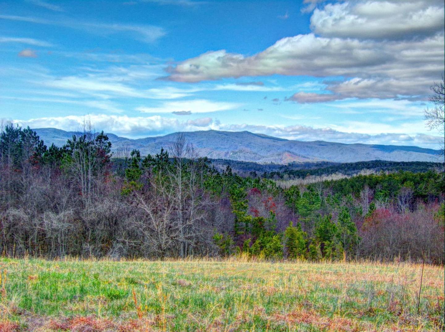 Blue Ridge mountains under a wide sky