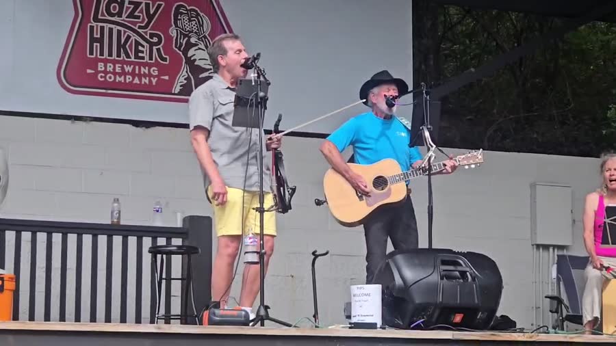 Singing into the mic mid-song